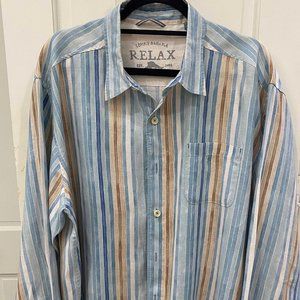 Men's Tommy Bahama Striped Long Sleeve Linen Shirt